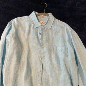 Peter Millar Blue Linen Sport Shirt